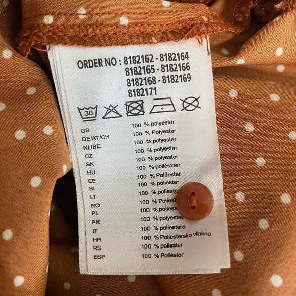 Jean Pascale Womans Soft Brown Polka Dot Sleeveless Dress Size 40 M - Picture 12 of 13